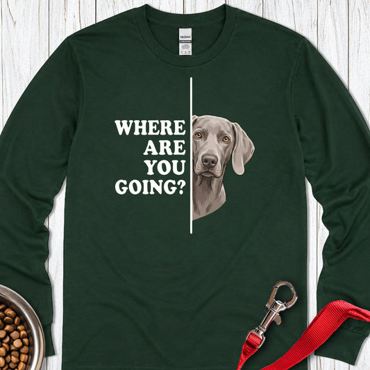 Weimaraner Following Long Sleeve — Forest Green