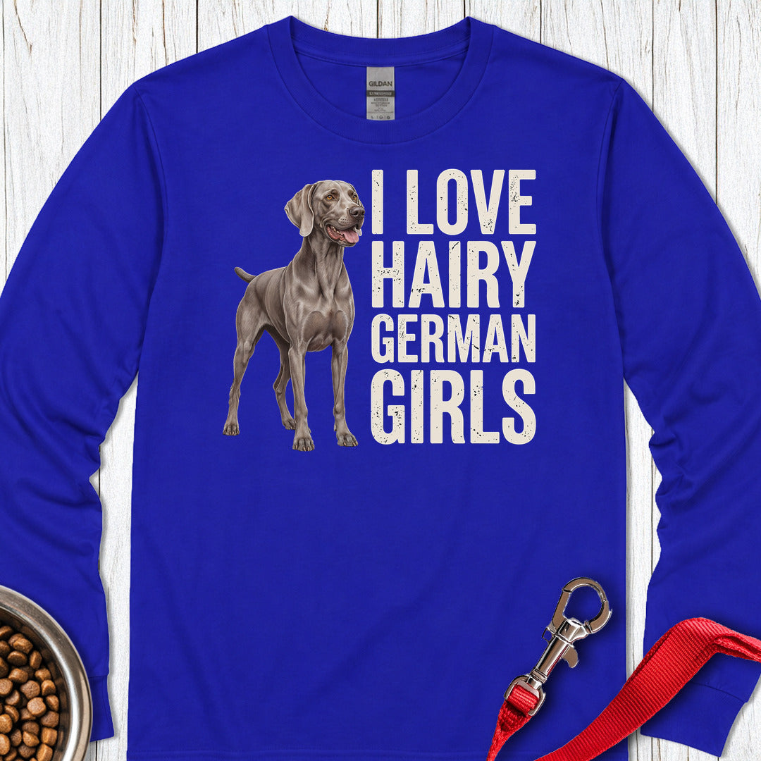 Weimaraner Hairy Girl Long Sleeve — Royal