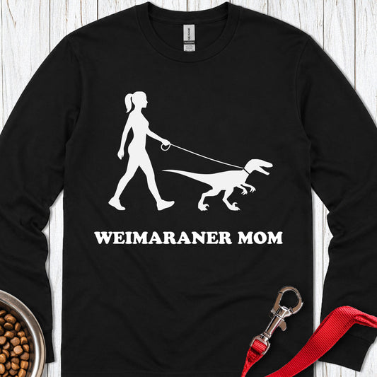 Weimaraner Mom Long Sleeve — Black