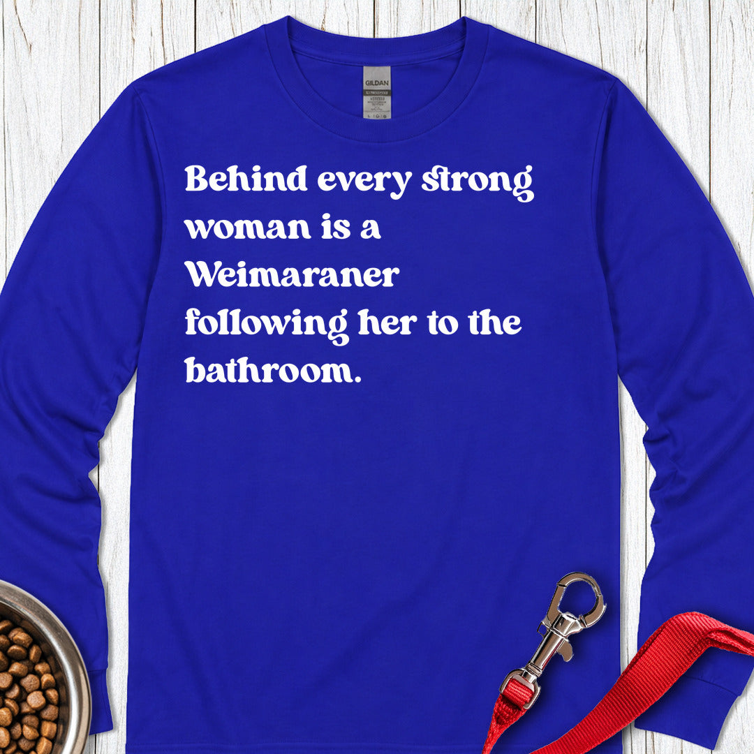Weimaraner Strong Woman Long Sleeve — Royal