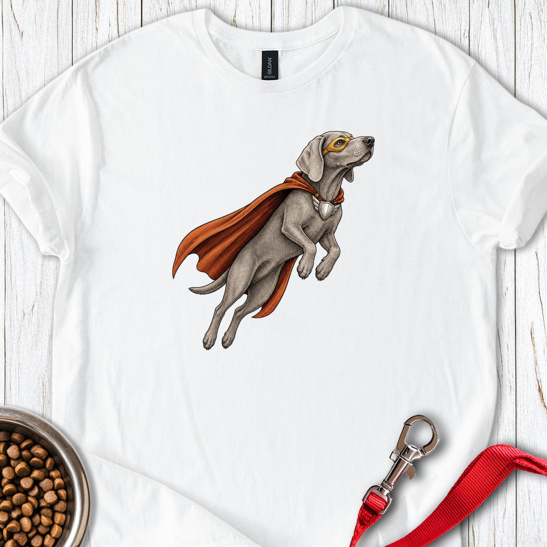 Weimaraner Superhero White
