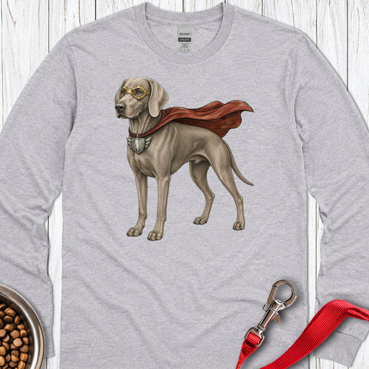 Weimaraner Superhero Long Sleeve — Sport Grey