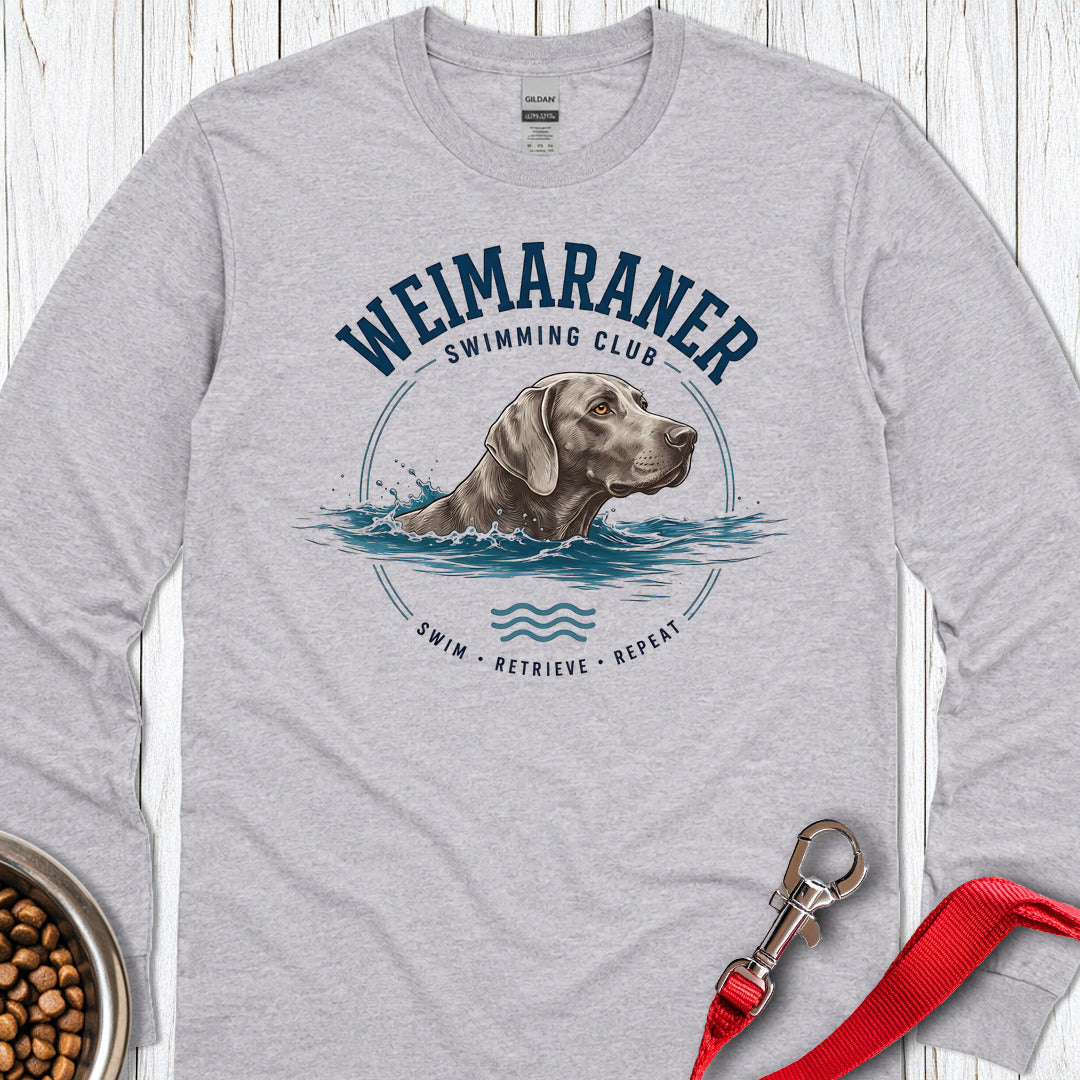 Weimaraner Swimming Club Long Sleeve — Sport Grey