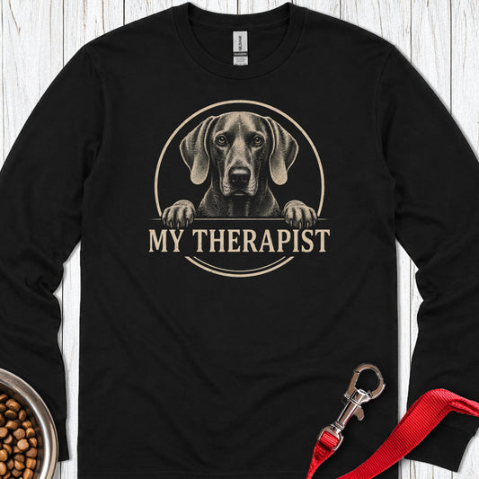 Weimaraner Therapist Long Sleeve — Black