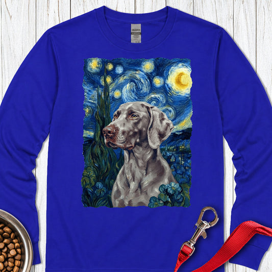Weimaraner Van Gogh Long Sleeve — Royal