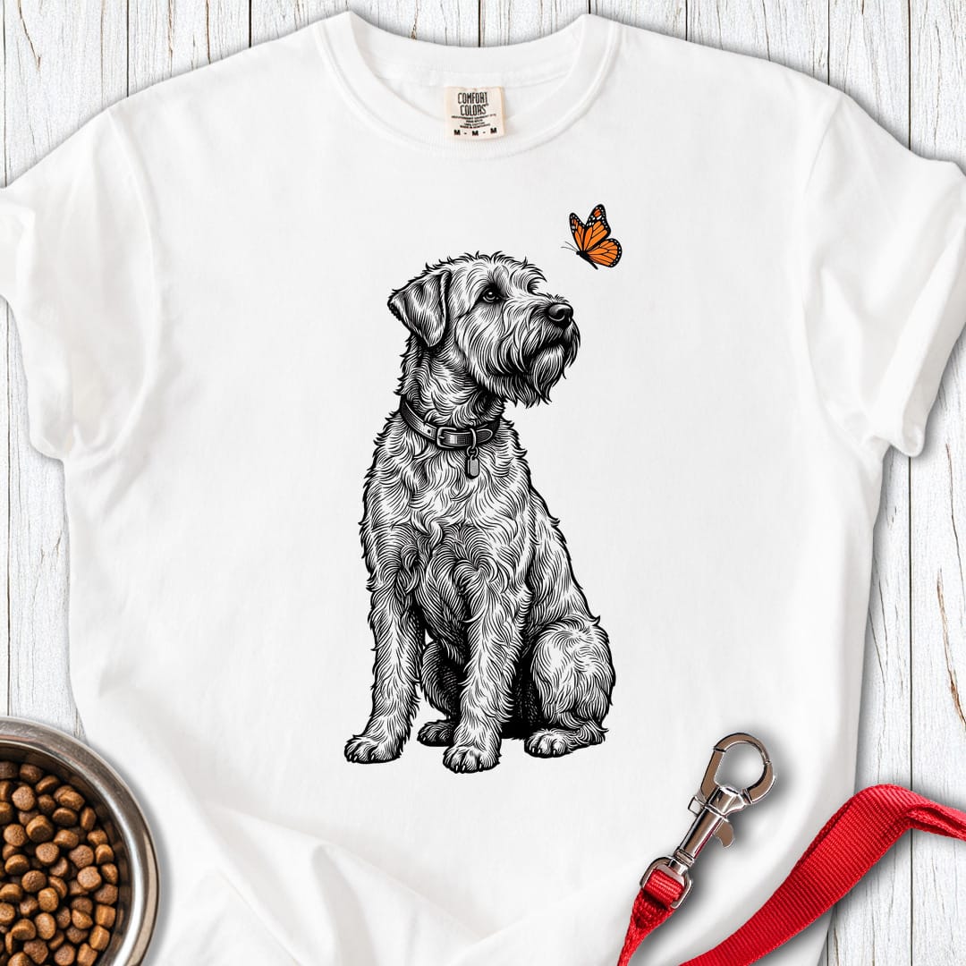 Wheaten Terrier Butterfly Premium Tee White
