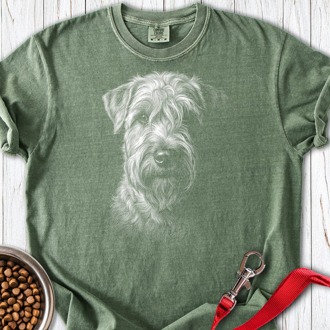 Wheaten Terrier Engraved Premium Tee Moss