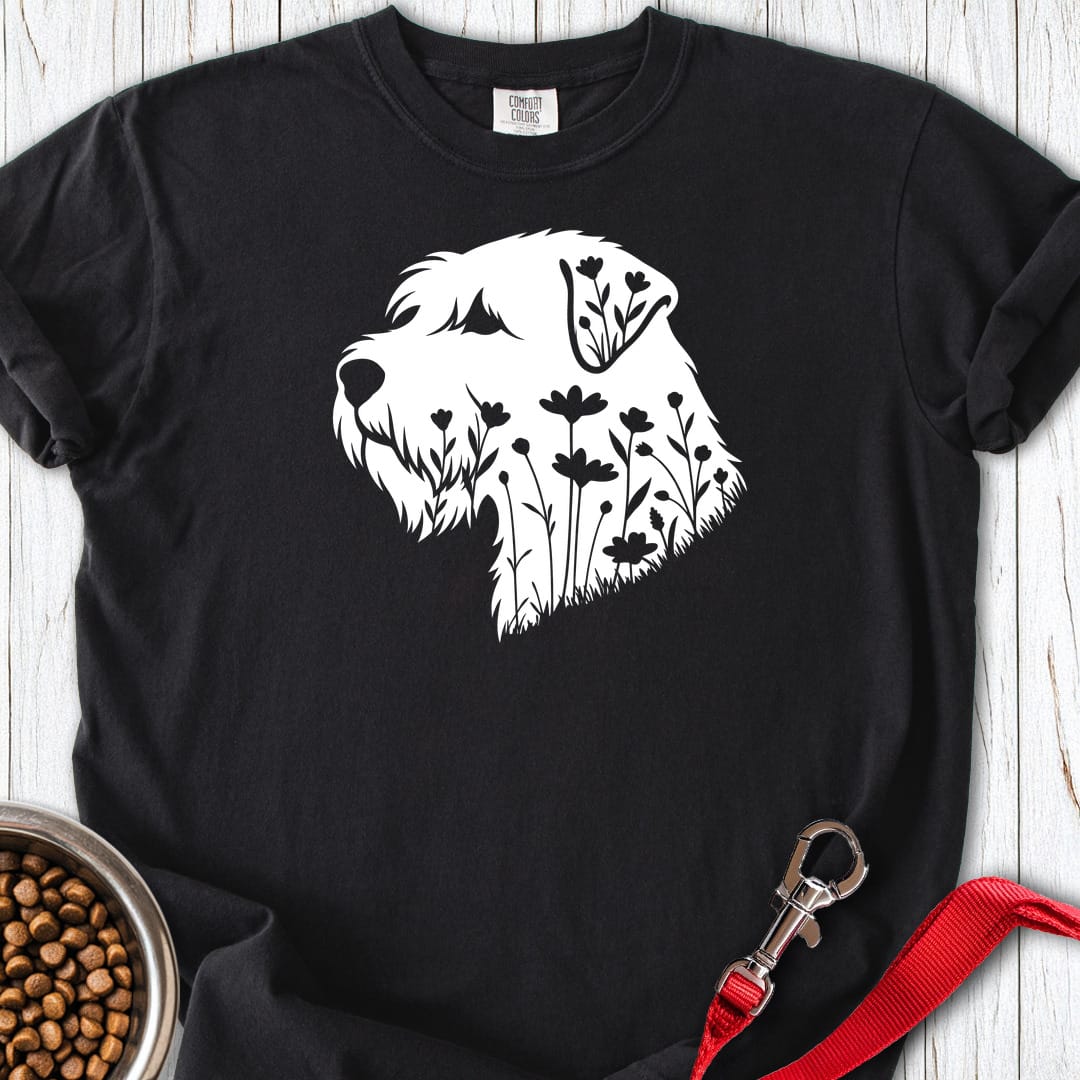 Wheaten Terrier Flowers Premium Tee — Black