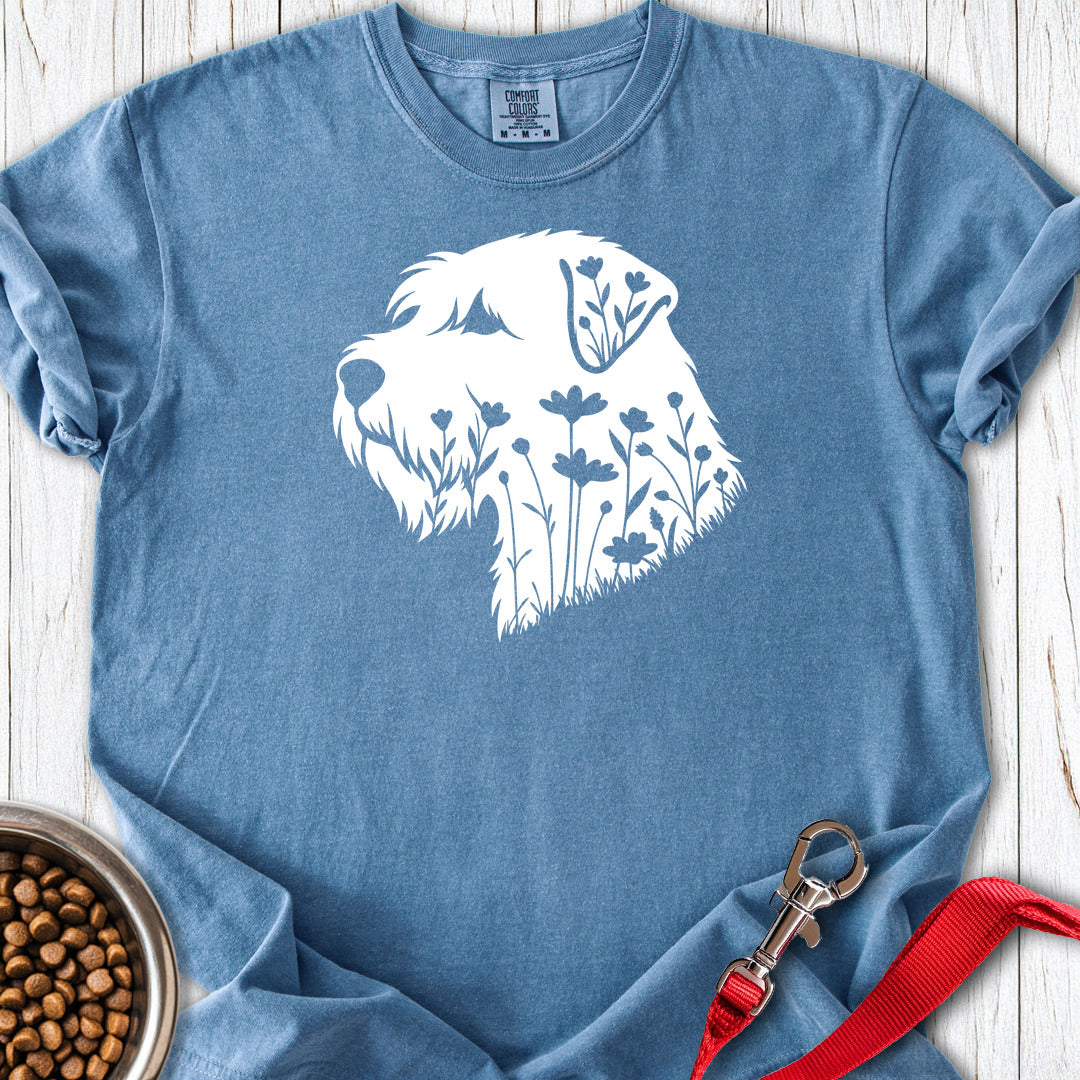 Wheaten Terrier Flowers Premium Tee — Blue Jean