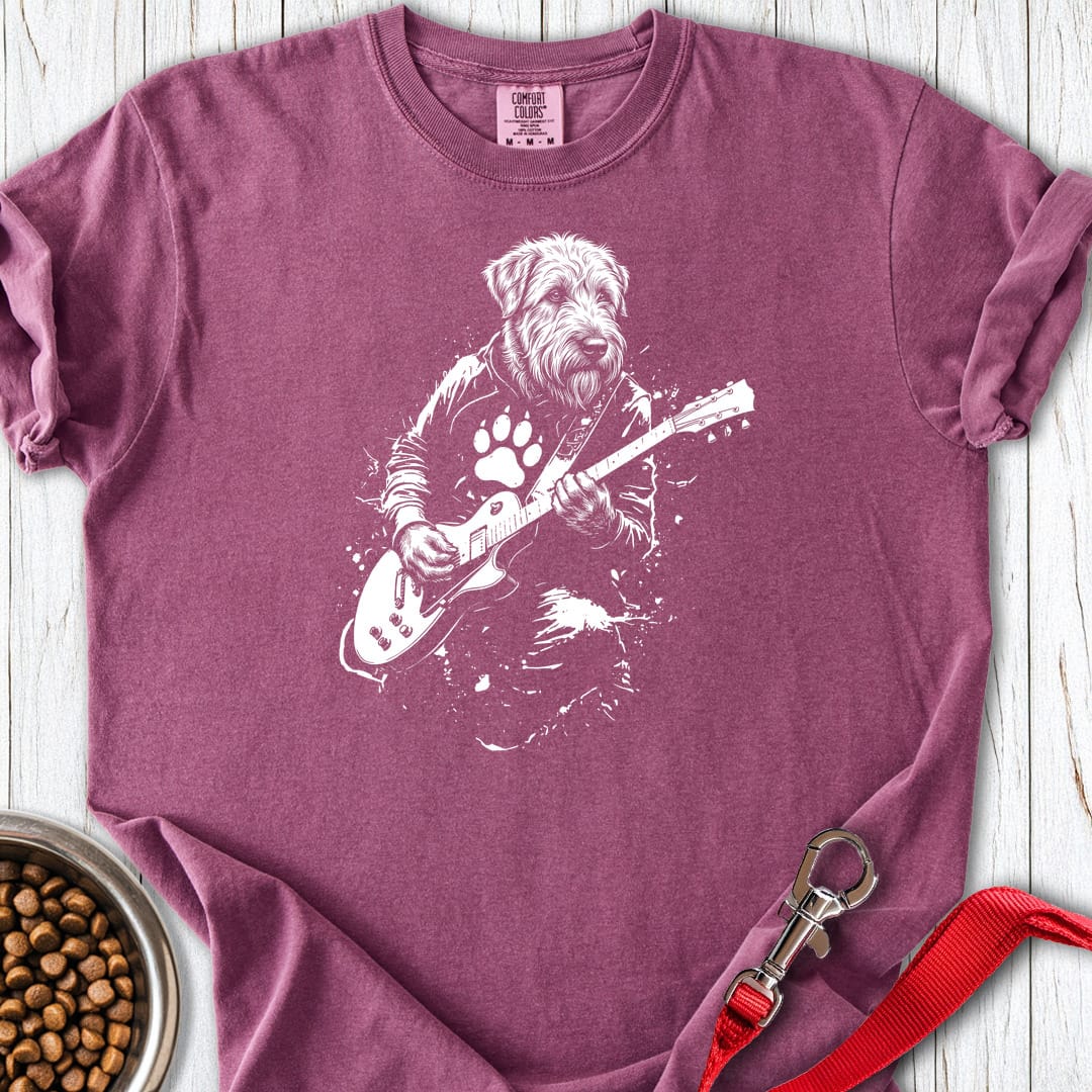 Wheaten Terrier Guitar Premium Tee Berry