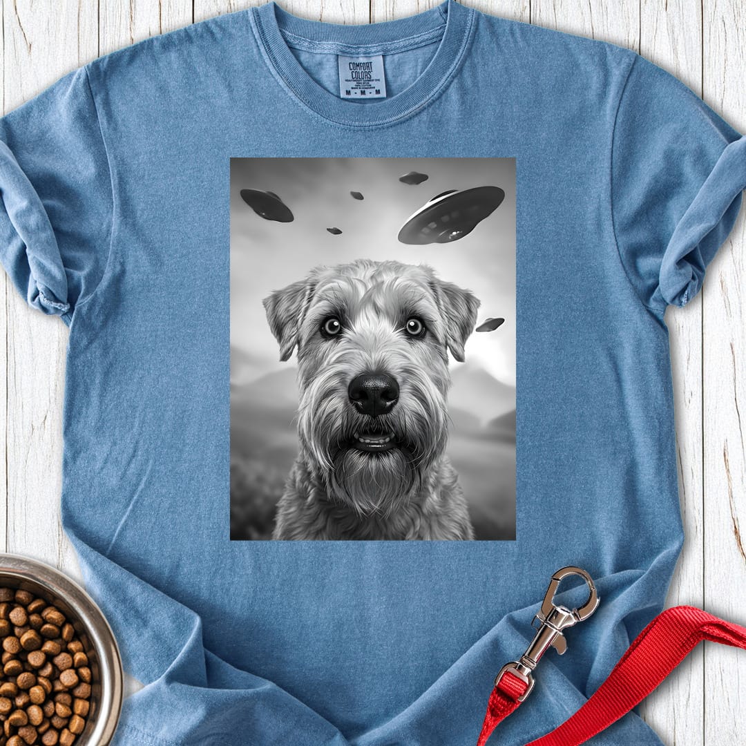 Wheaten Terrier UFO Premium Tee Blue Jean