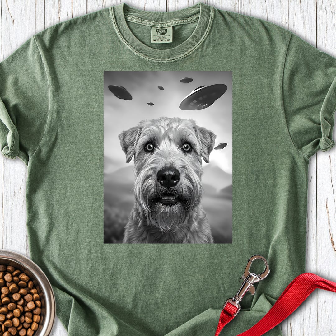 Wheaten Terrier UFO Premium Tee Moss