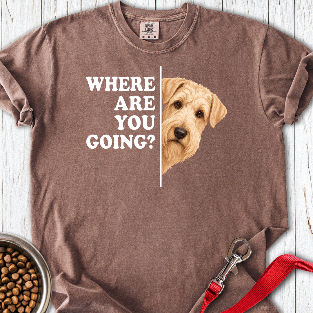 Wheaten Terrier Where Are You Going Premium Tee — Espresso