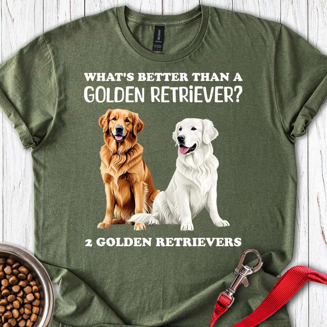 White & Golden Retriever Military Green