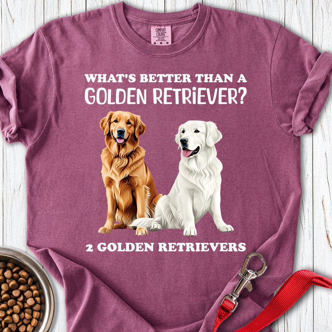 White & Golden Retriever Premium Tee — Berry