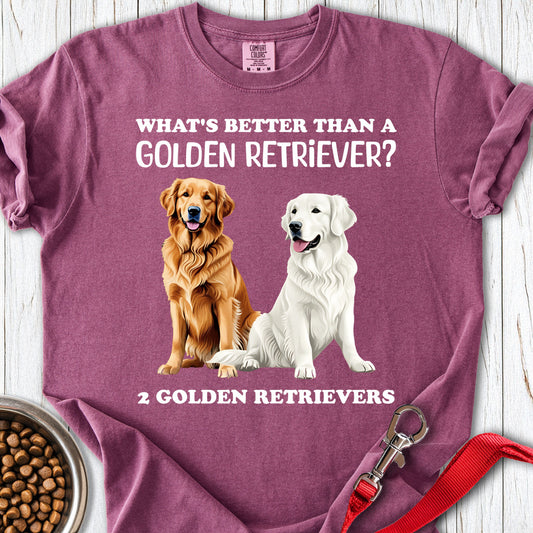 White & Golden Retriever Premium Tee Berry