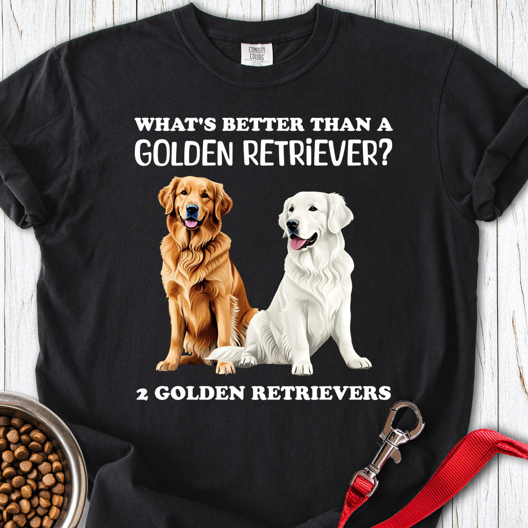 White & Golden Retriever Premium Tee — Black