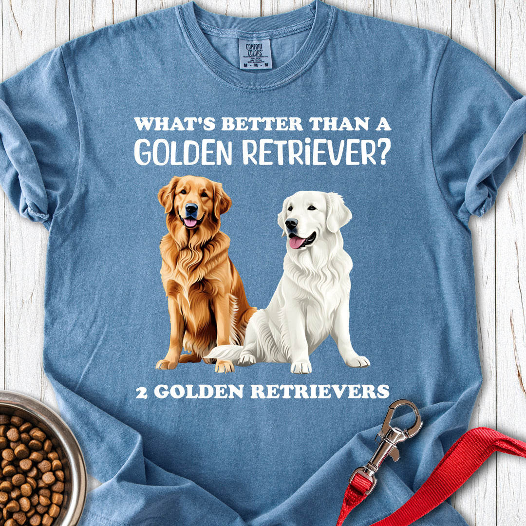 White & Golden Retriever Premium Tee — Blue Jean