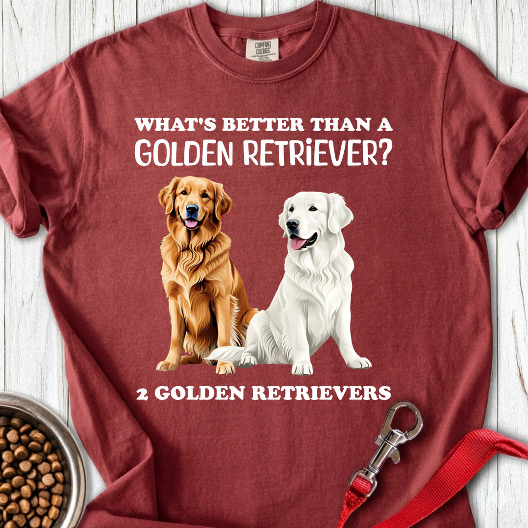White & Golden Retriever Premium Tee — Brick