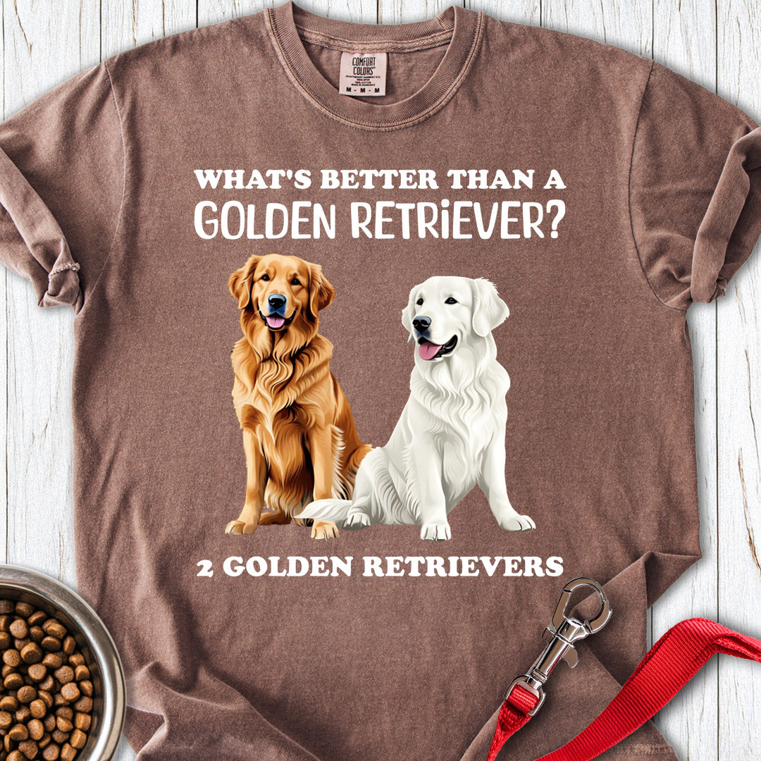 White & Golden Retriever Premium Tee — Espresso