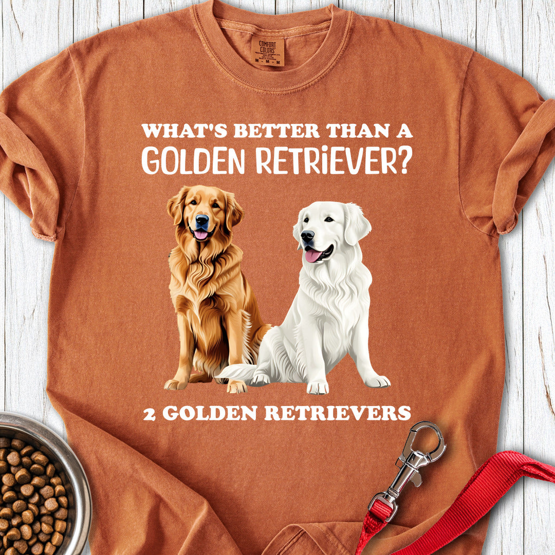 White & Golden Retriever Premium Tee — Yam