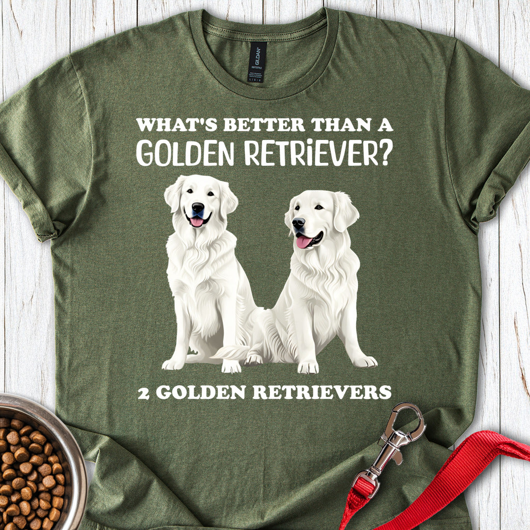 White Golden Retrievers Military Green