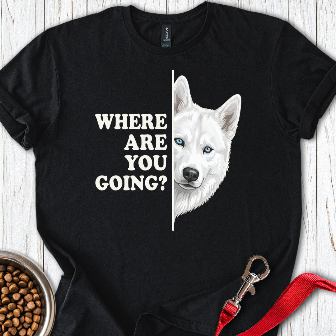 White Husky Alert Black