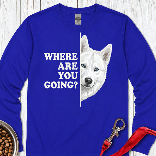 White Husky Alert Long Sleeve — Royal