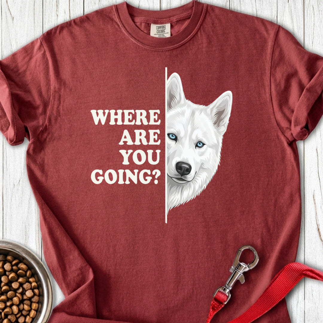 White Husky Alert Premium Tee Brick