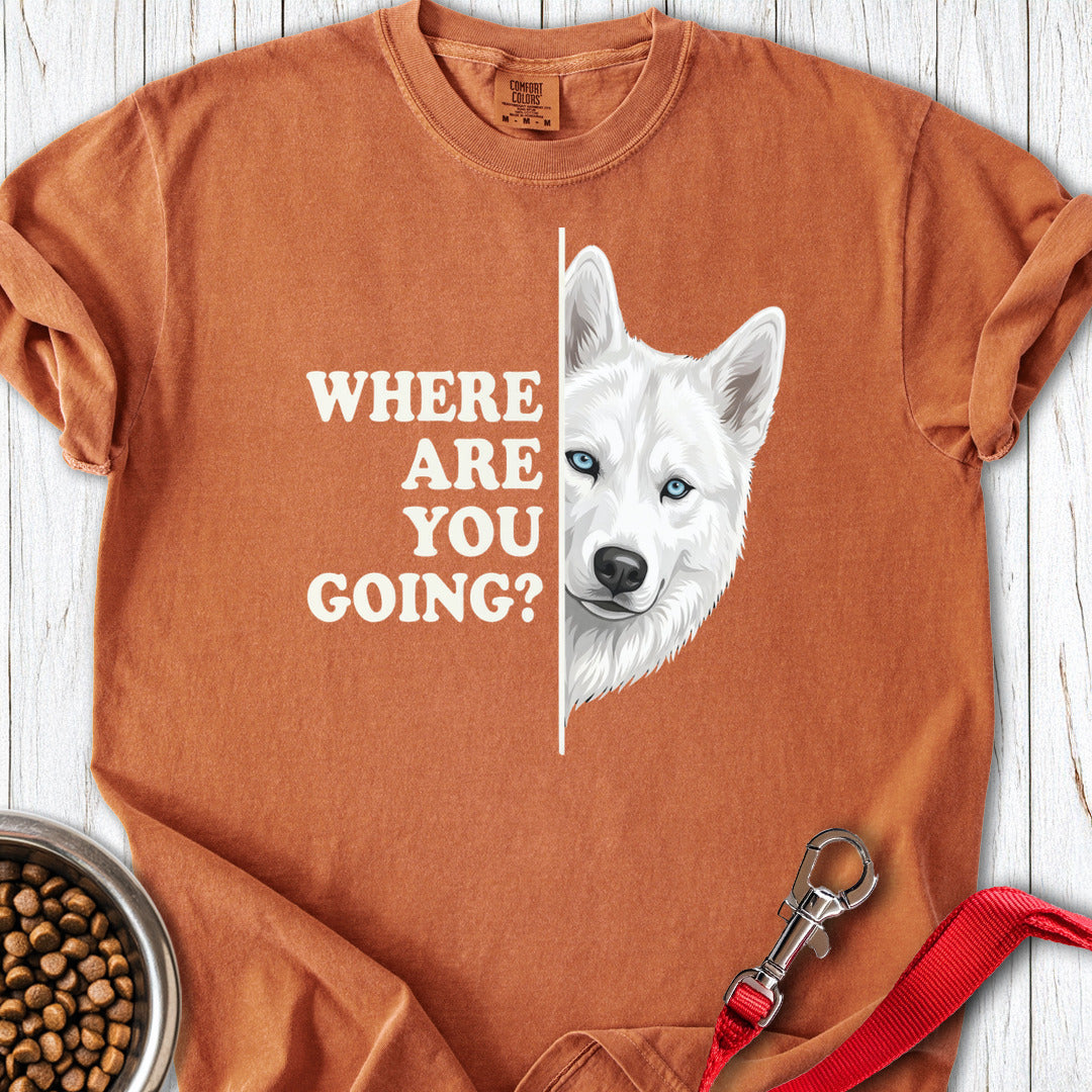 White Husky Alert Premium Tee Yam