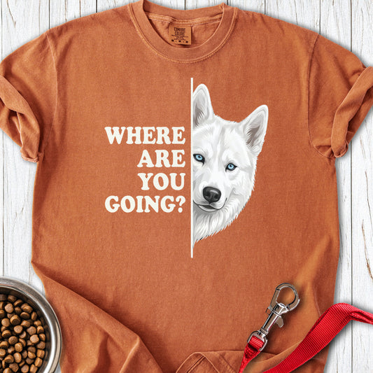 White Husky Alert Premium Tee Yam