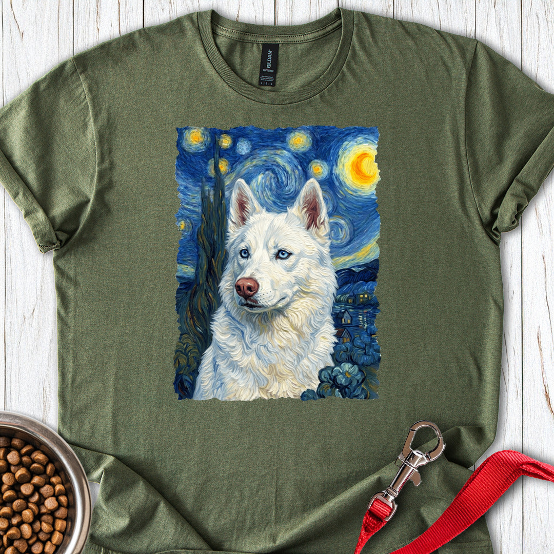 White Husky Van Gogh Military Green