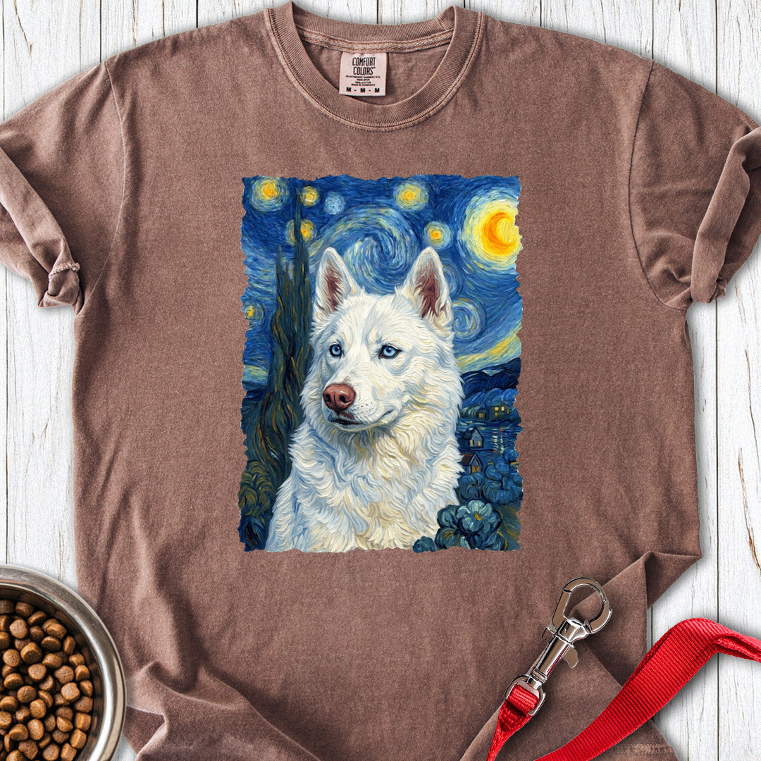 White Husky Van Gogh Premium Tee Espresso