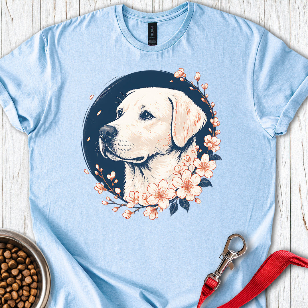 White Labrador Flower Light Blue