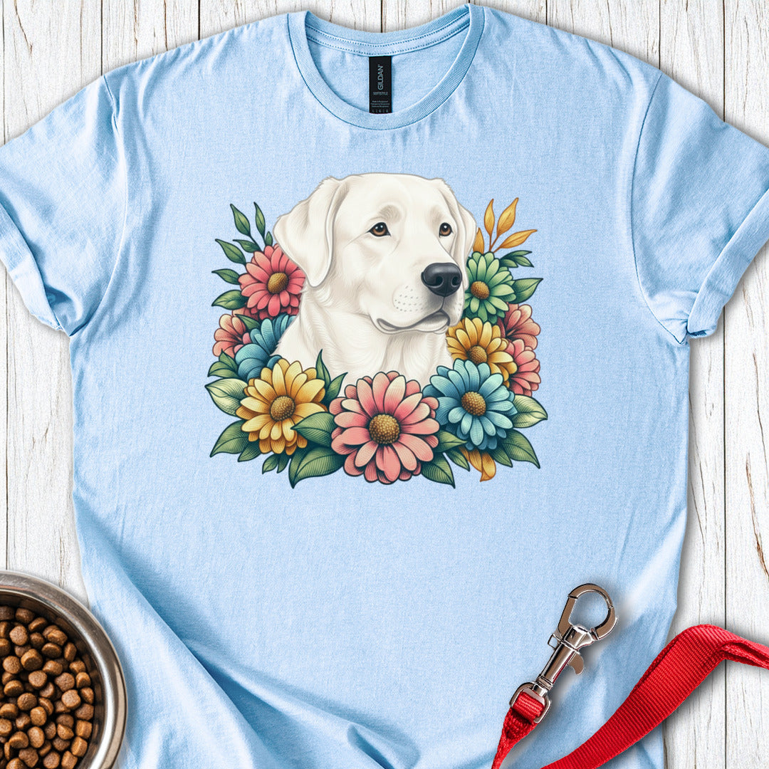 White Labrador Flower Light Blue