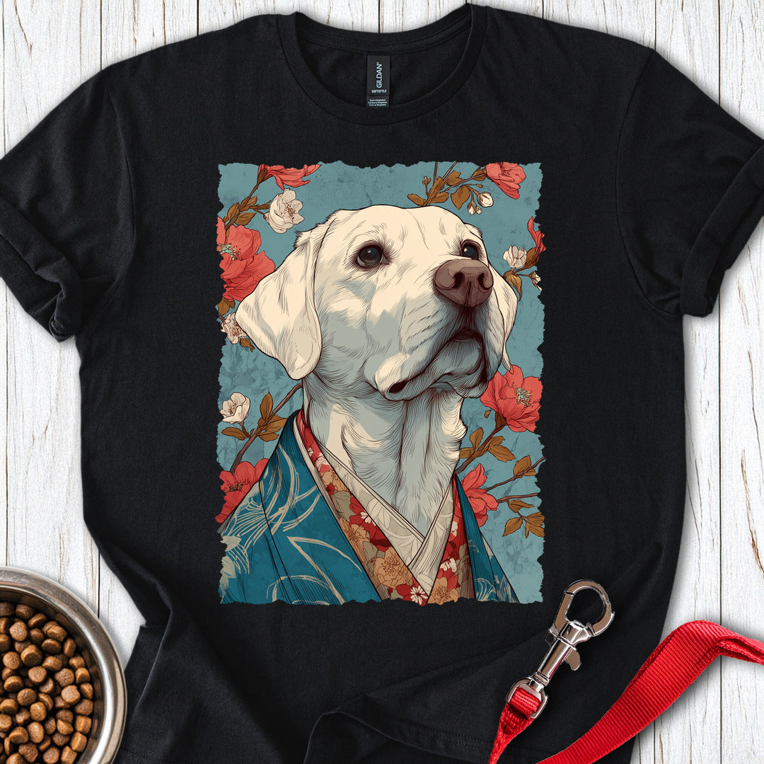 White Labrador Japanese Art Black