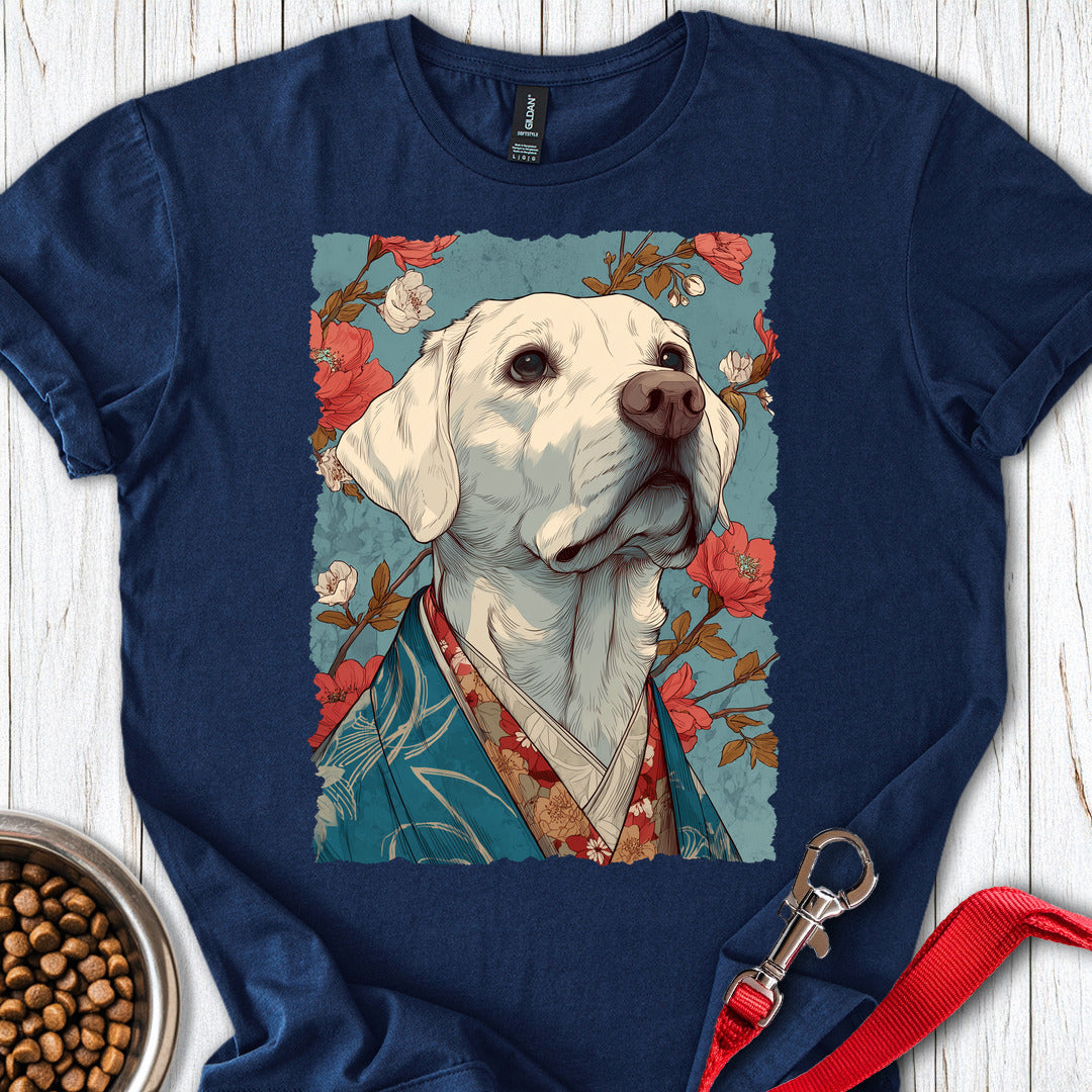 White Labrador Japanese Art Navy
