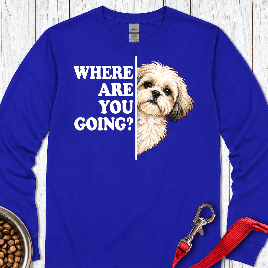 White Shih Tzu Alert Long Sleeve — Royal