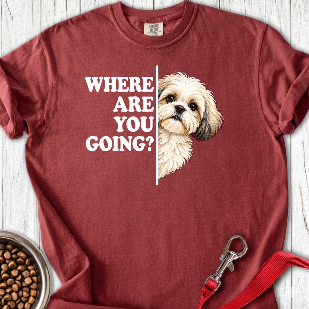 White Shit Tzu Alert Premium Tee — Brick
