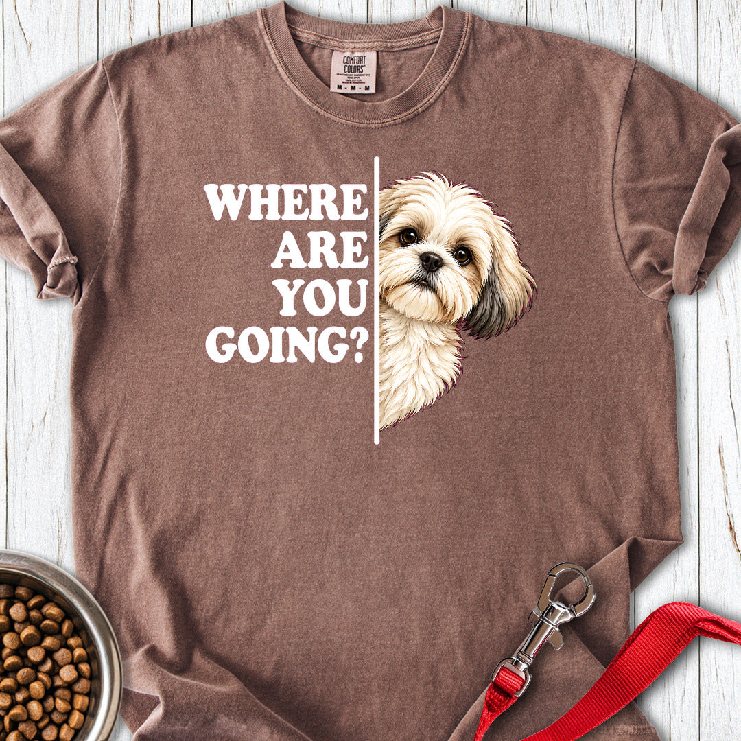 White Shit Tzu Alert Premium Tee — Espresso