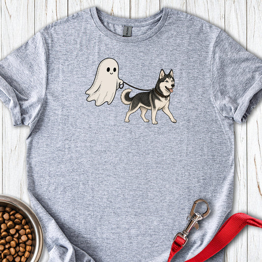White Siberian Husky Ghost Halloween Sport Grey