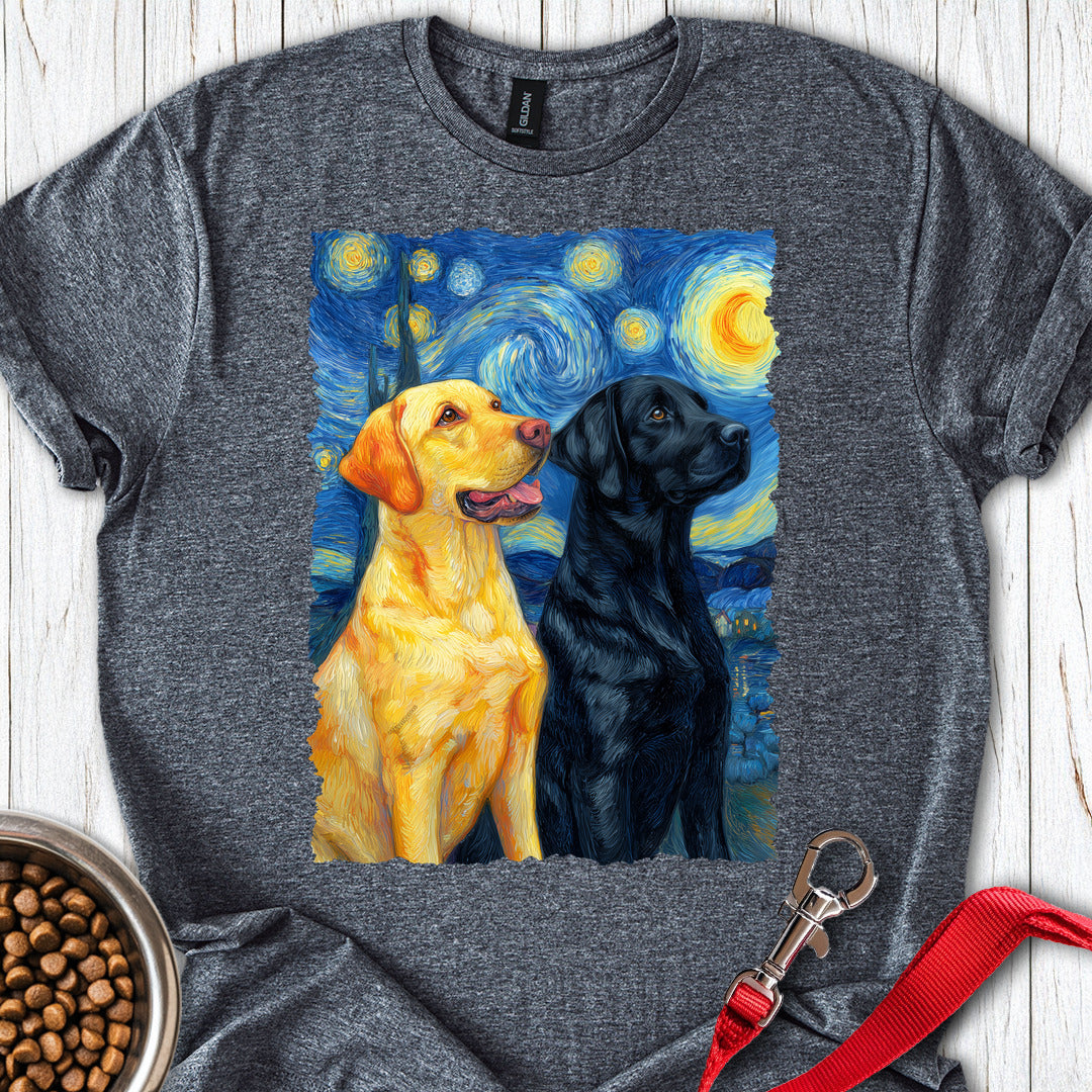 Yellow & Black Lab Van Gogh Dark Heather