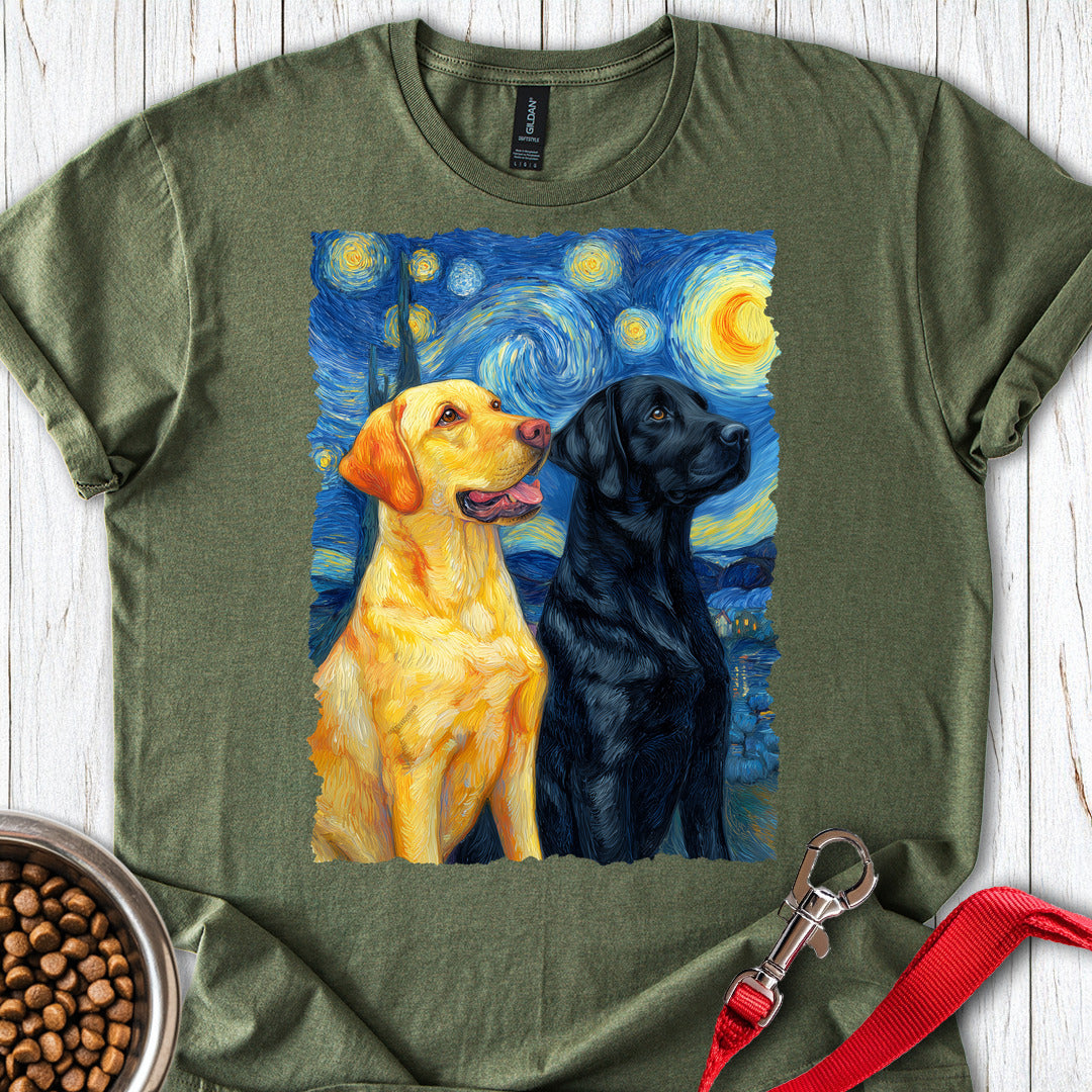 Yellow & Black Lab Van Gogh Military Green
