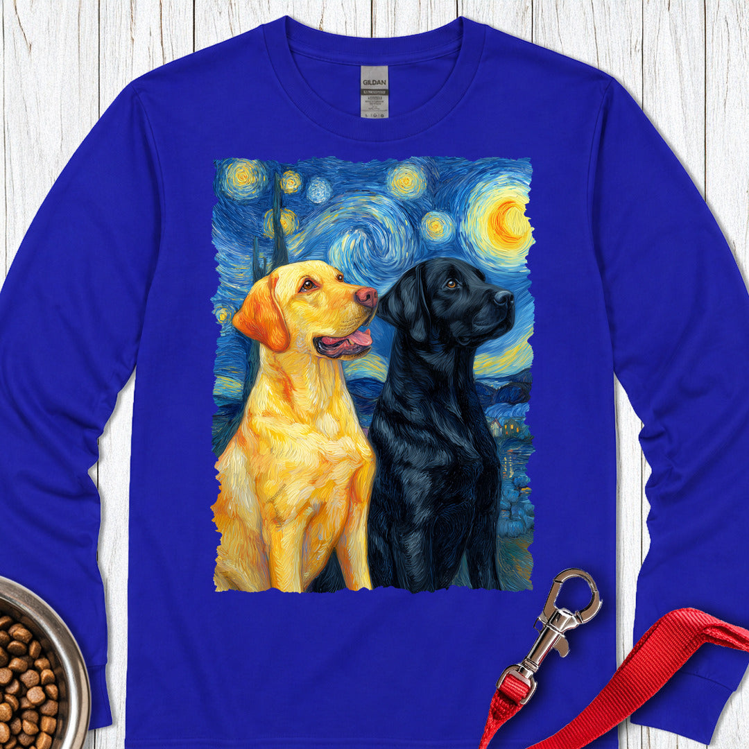 Yellow & Black Lab Van Gogh Long Sleeve — Royal