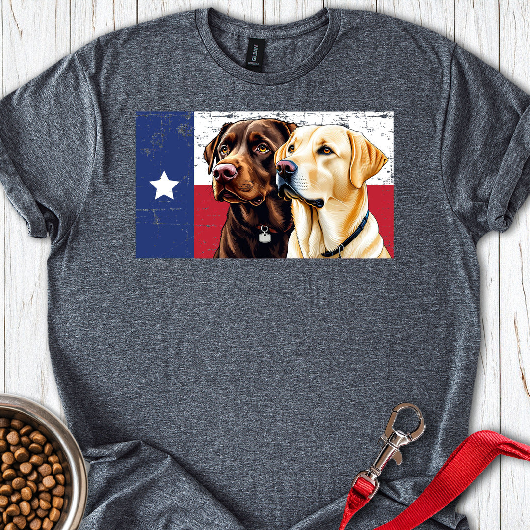 Yellow & Chocolate Lab Texas Flag Dark Heather