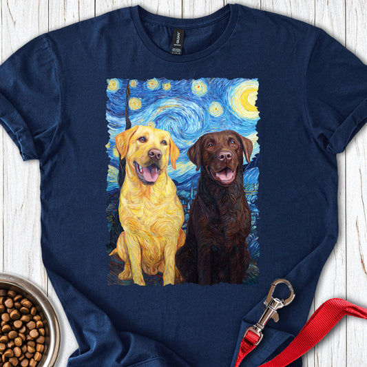 Yellow & Chocolate Lab Van Gogh Navy