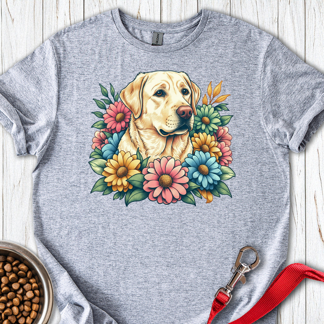 Yellow Lab Flowers Sport Grey