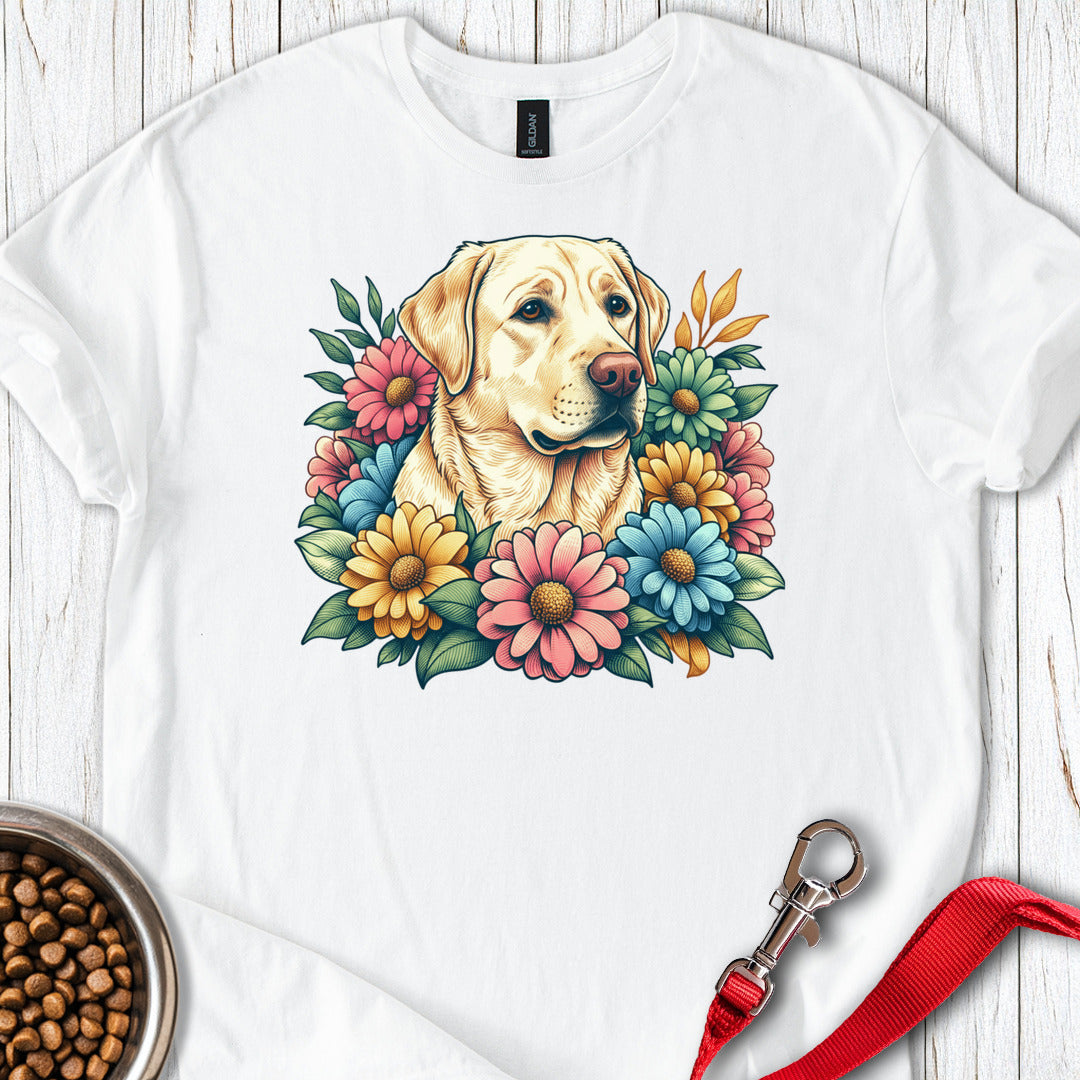 Yellow Lab Flowers White