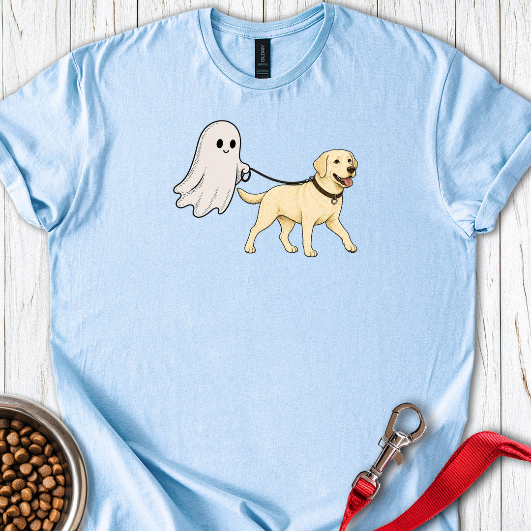 Yellow Lab Ghost Halloween Light Blue