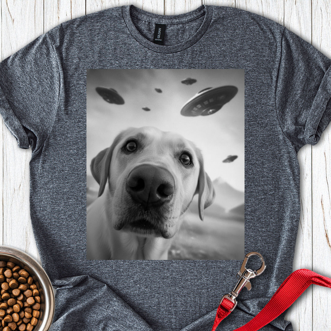 Yellow Lab UFO Selfie Dark Heather